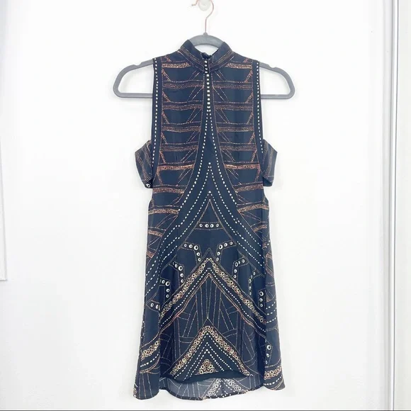 Stone Cold Fox Alfie Black Sleeveless Mini Dress Size 1 RARE - Picture 4 of 9